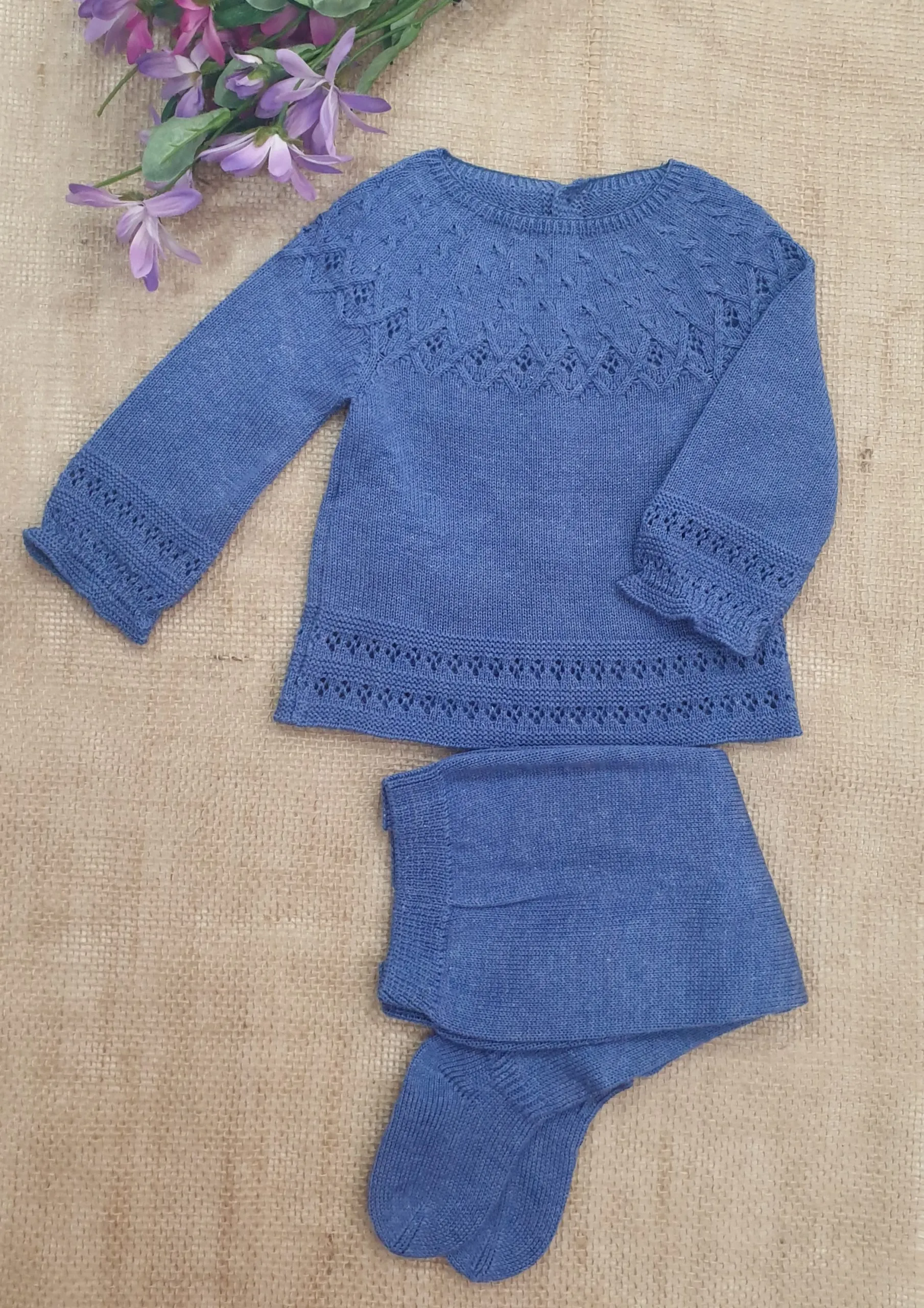 A Conjunto bebé punto verano polaina R091251 Polo