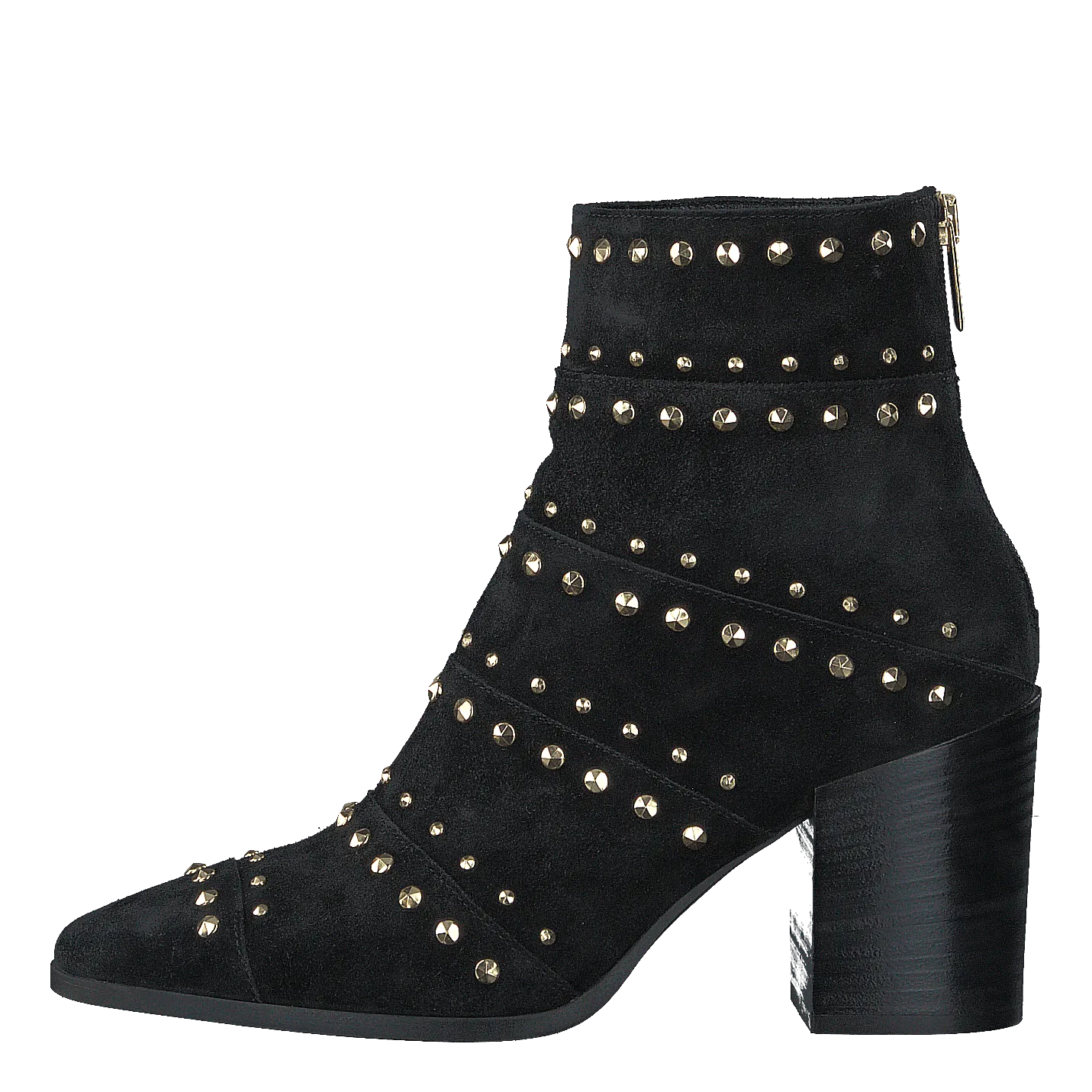 A Pair zapatos Bootlet W/Rivets Black Suede