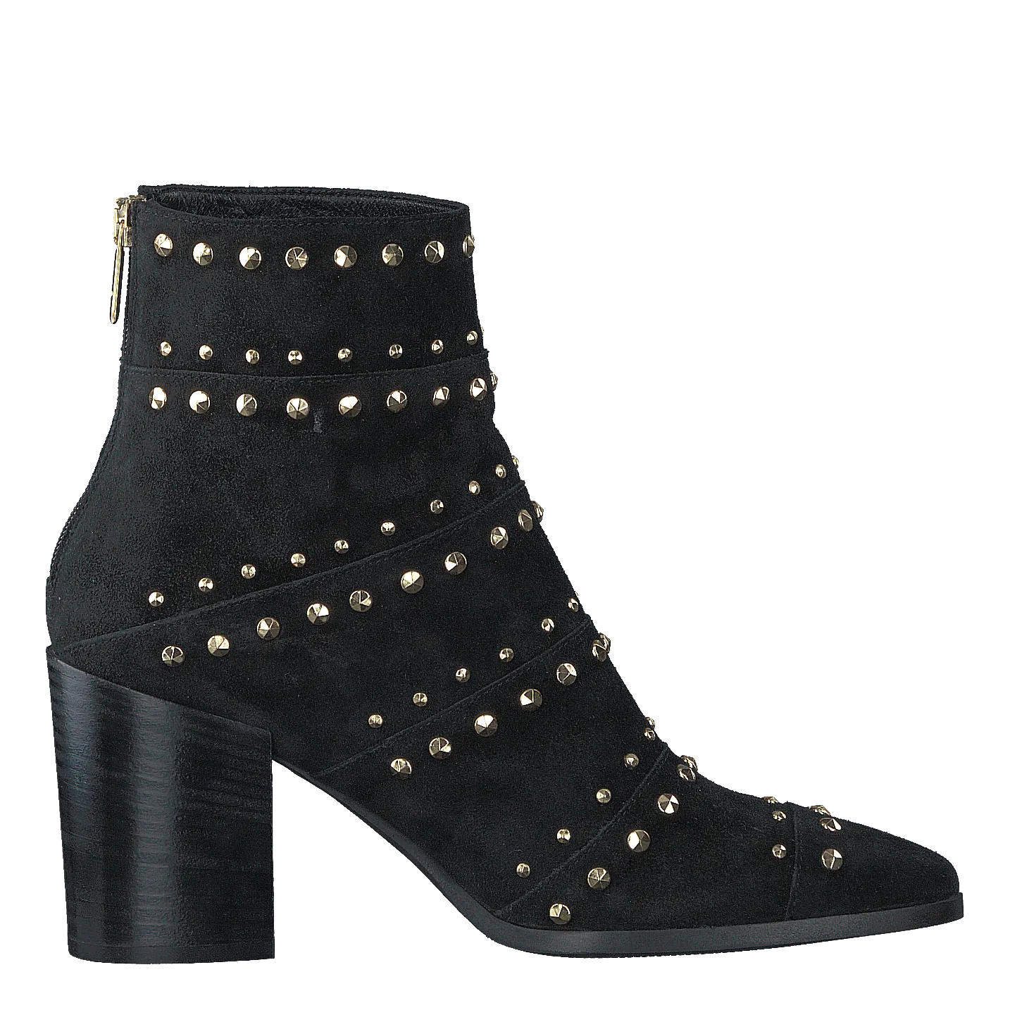 A Pair zapatos Bootlet W/Rivets Black Suede