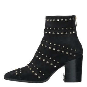 A Pair zapatos Bootlet W/Rivets Black Suede