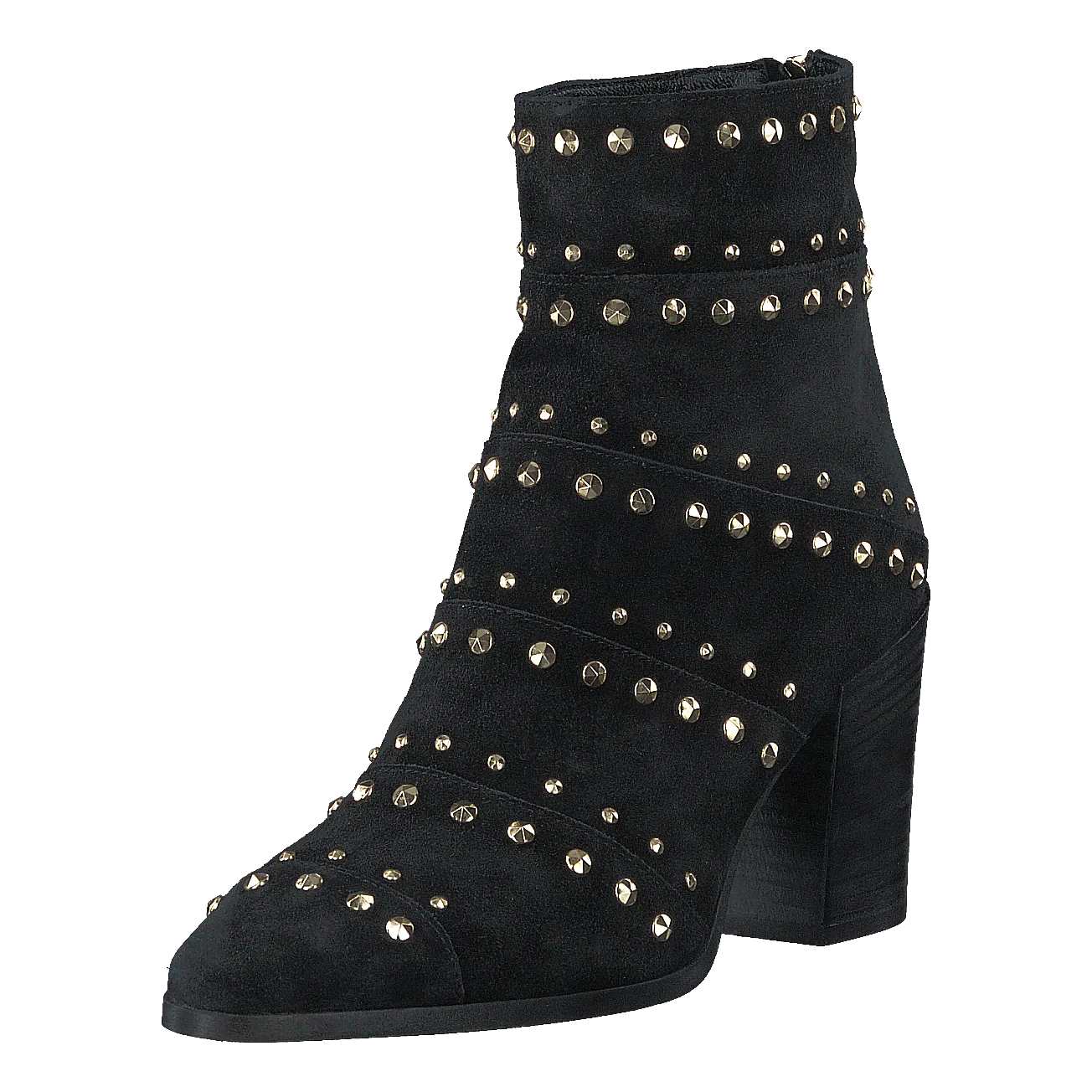 A Pair zapatos Bootlet W/Rivets Black Suede