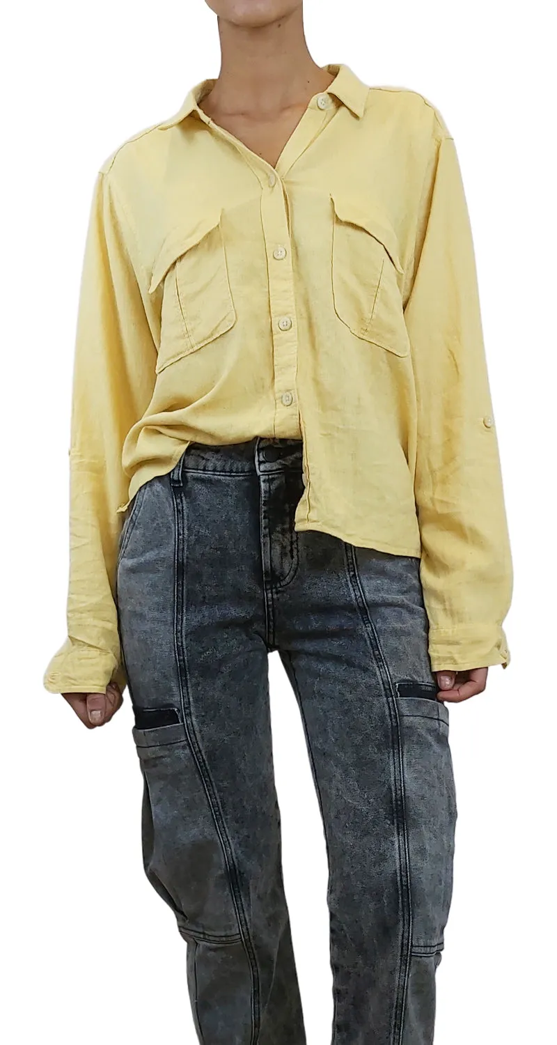 ABERCROMBIE & FITCH Camisa Amarilla