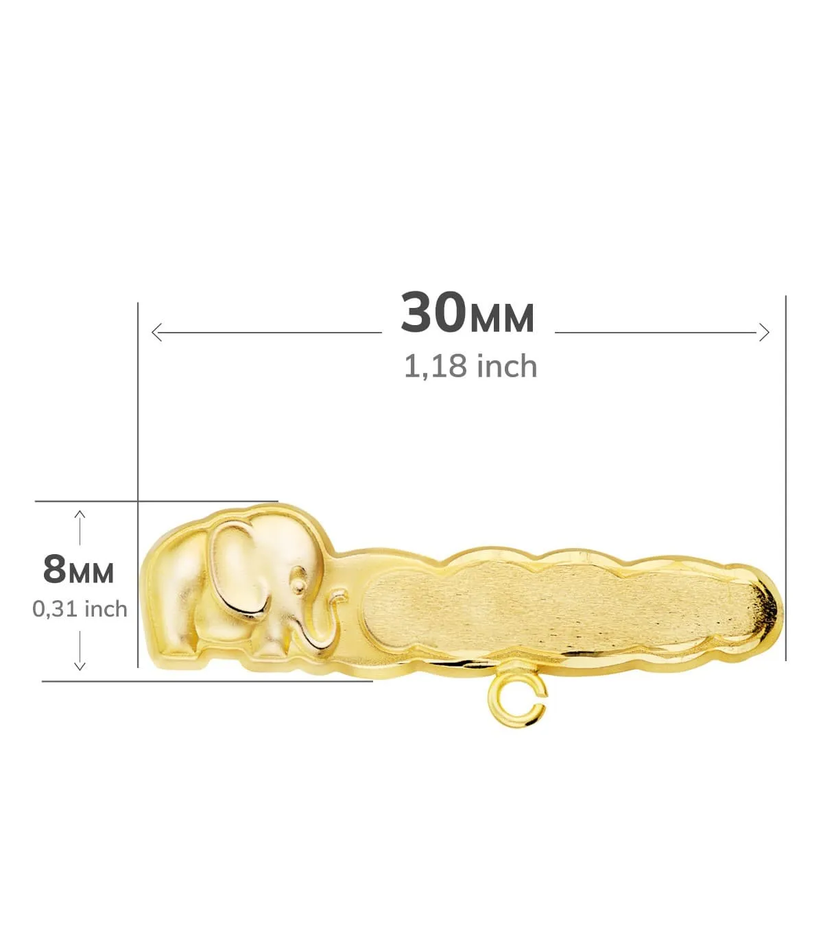 Alfiler Bebé Elefante Nube Oro Amarillo 18K