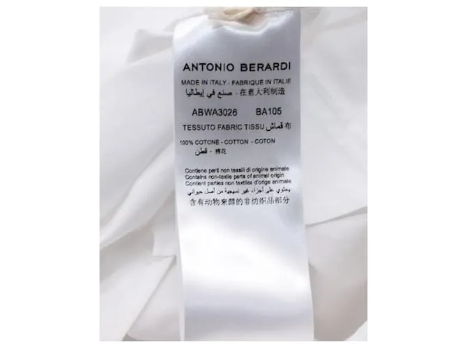 Autre Marque Camisa extragrande con volantes y fruncidos en algodón blanco Antonio Berardi 