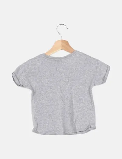 Benetton Camiseta gris mensaje