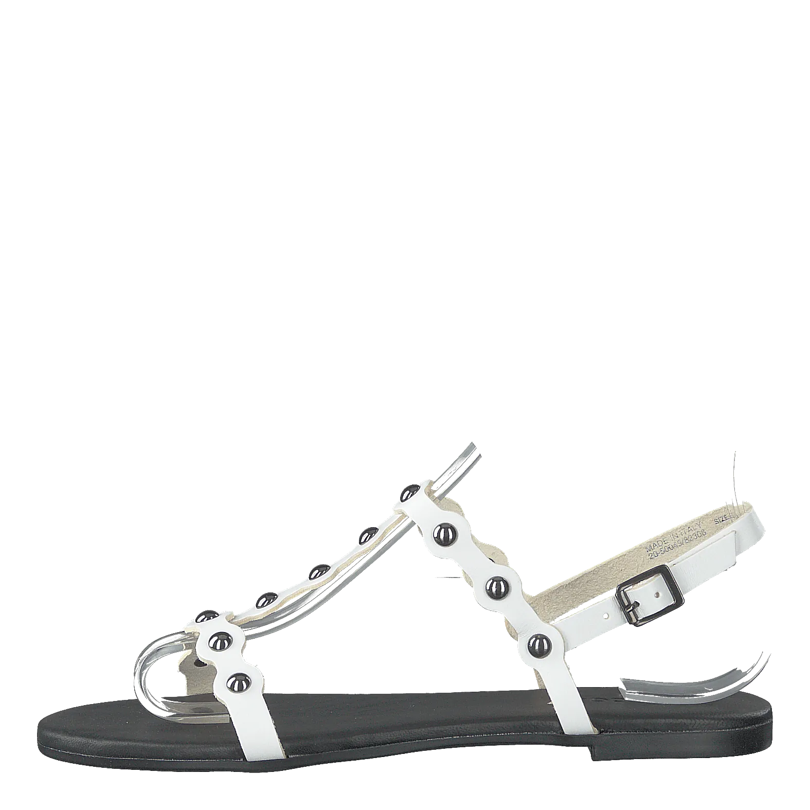 Bianco zapatos Bitt Leather Studs Sandal 800 - White