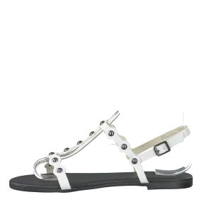 Bianco zapatos Bitt Leather Studs Sandal 800 - White