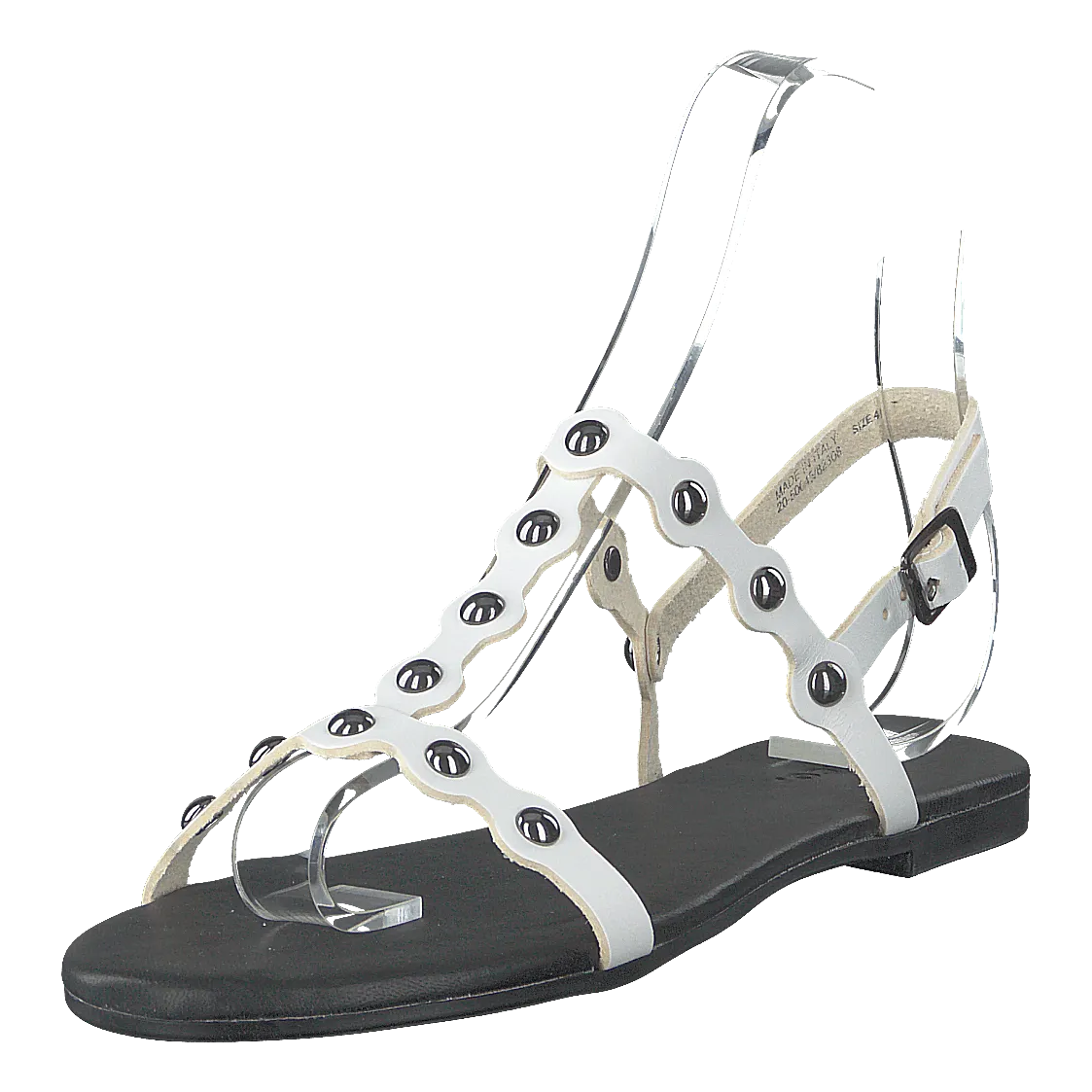 Bianco zapatos Bitt Leather Studs Sandal 800 - White