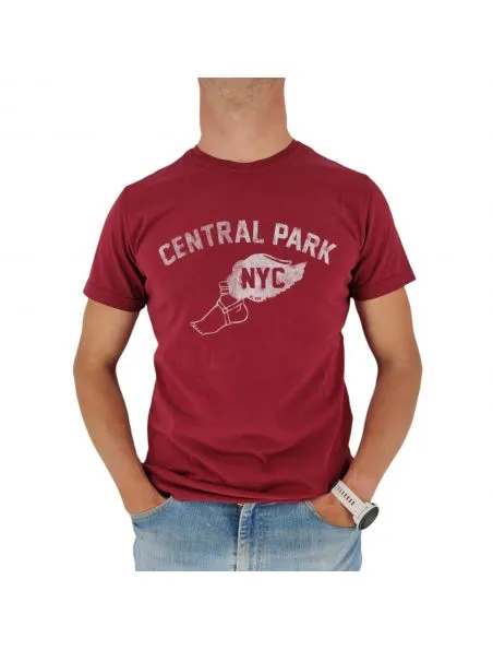 BL'KER Camiseta Central Park Hombre Burgundy