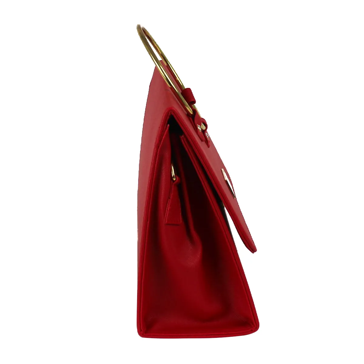 Bolsa de Mano con Asa Dorada Para Mujer Color Rojo