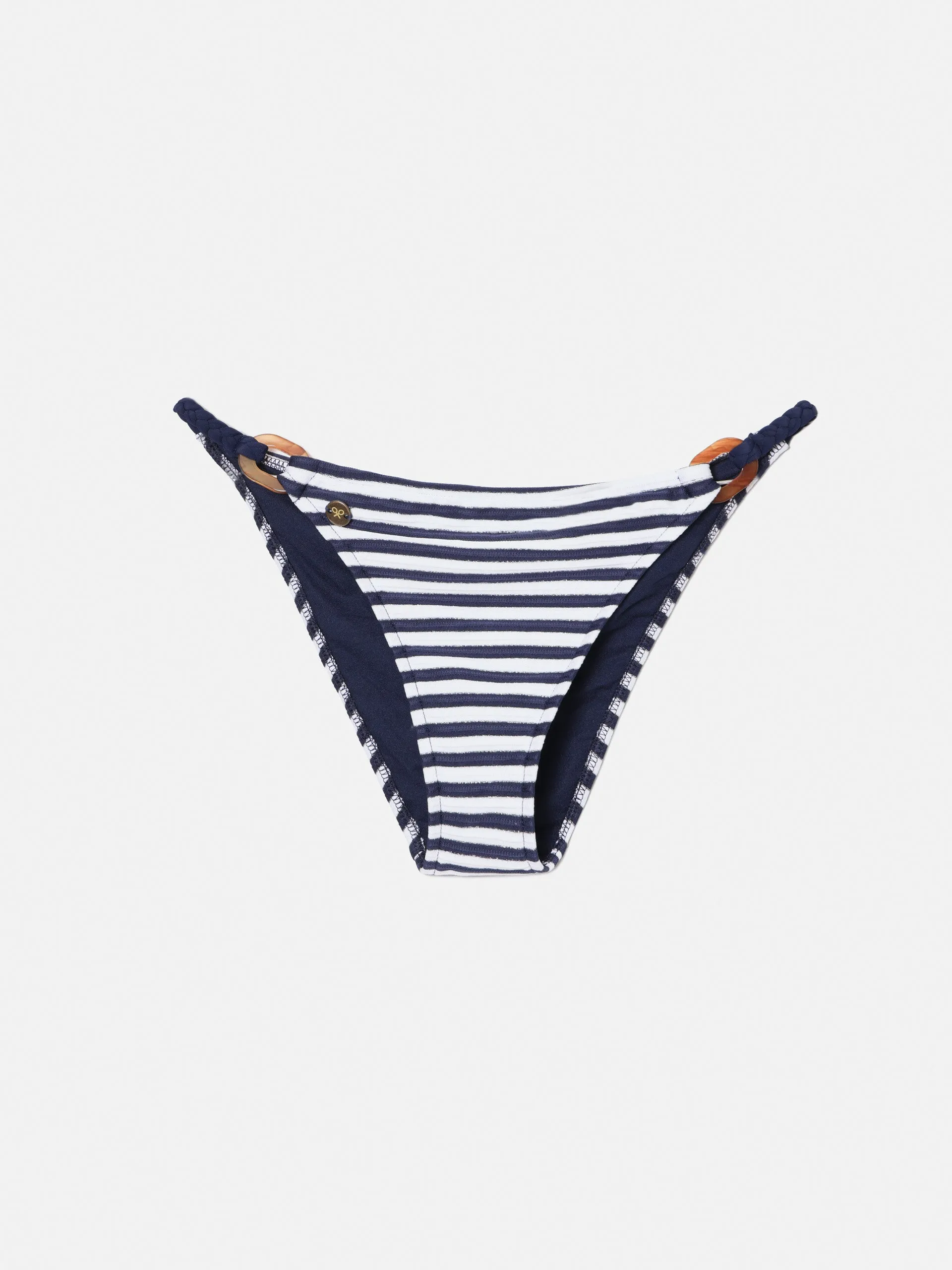 Braguita bikini rayas lurex azules