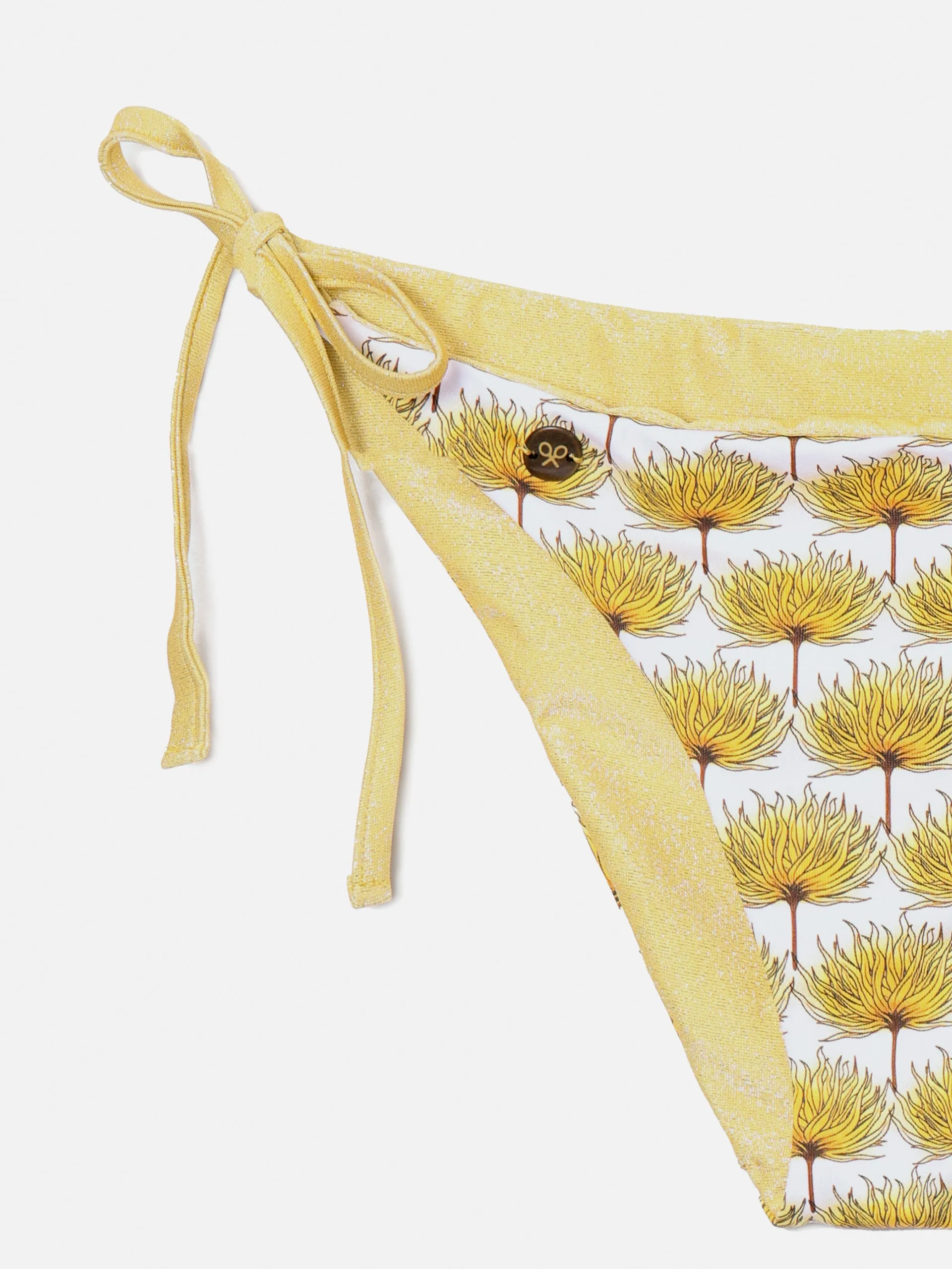 Braguita bikini reversible estampado amarillo