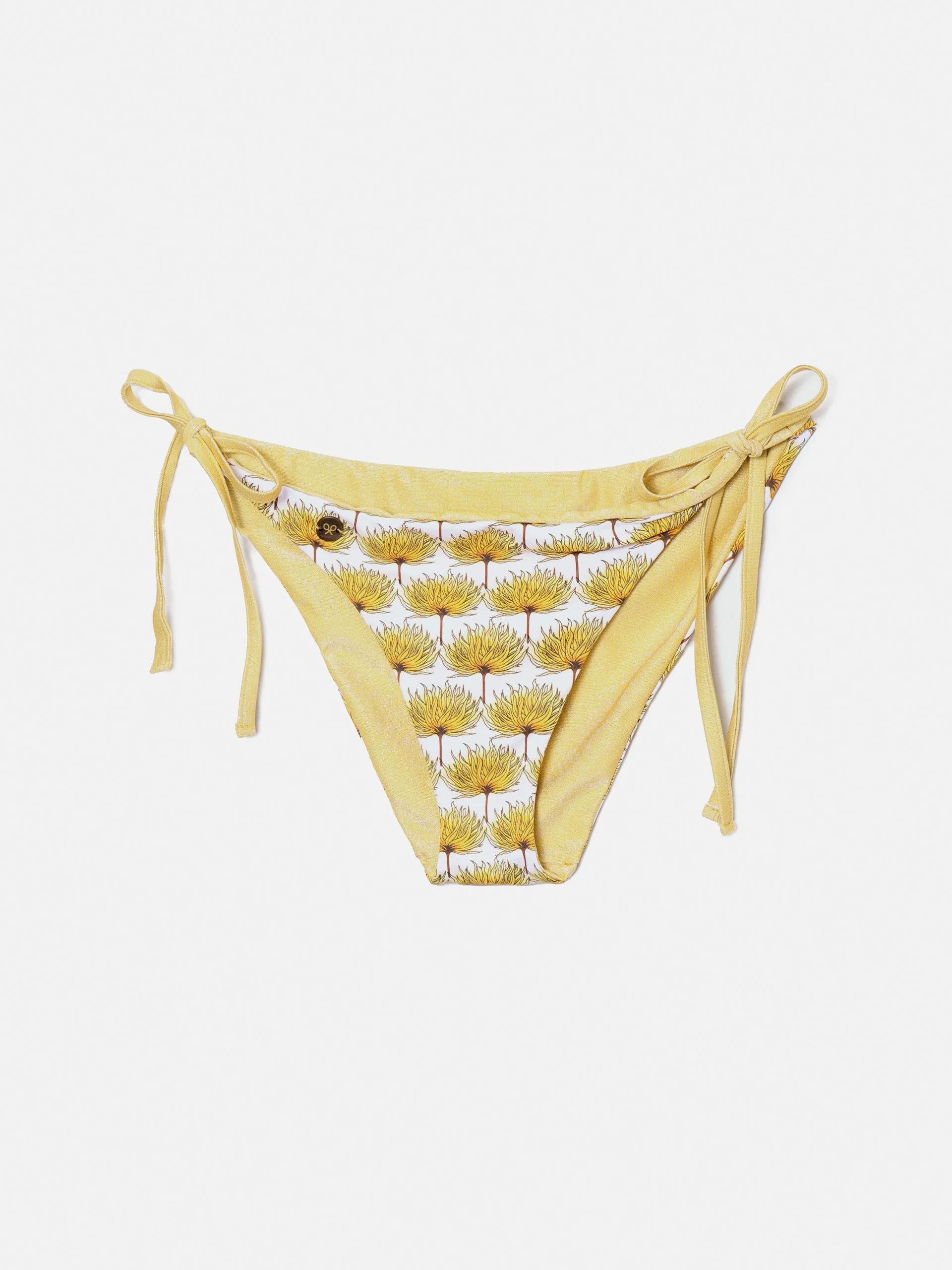 Braguita bikini reversible estampado amarillo