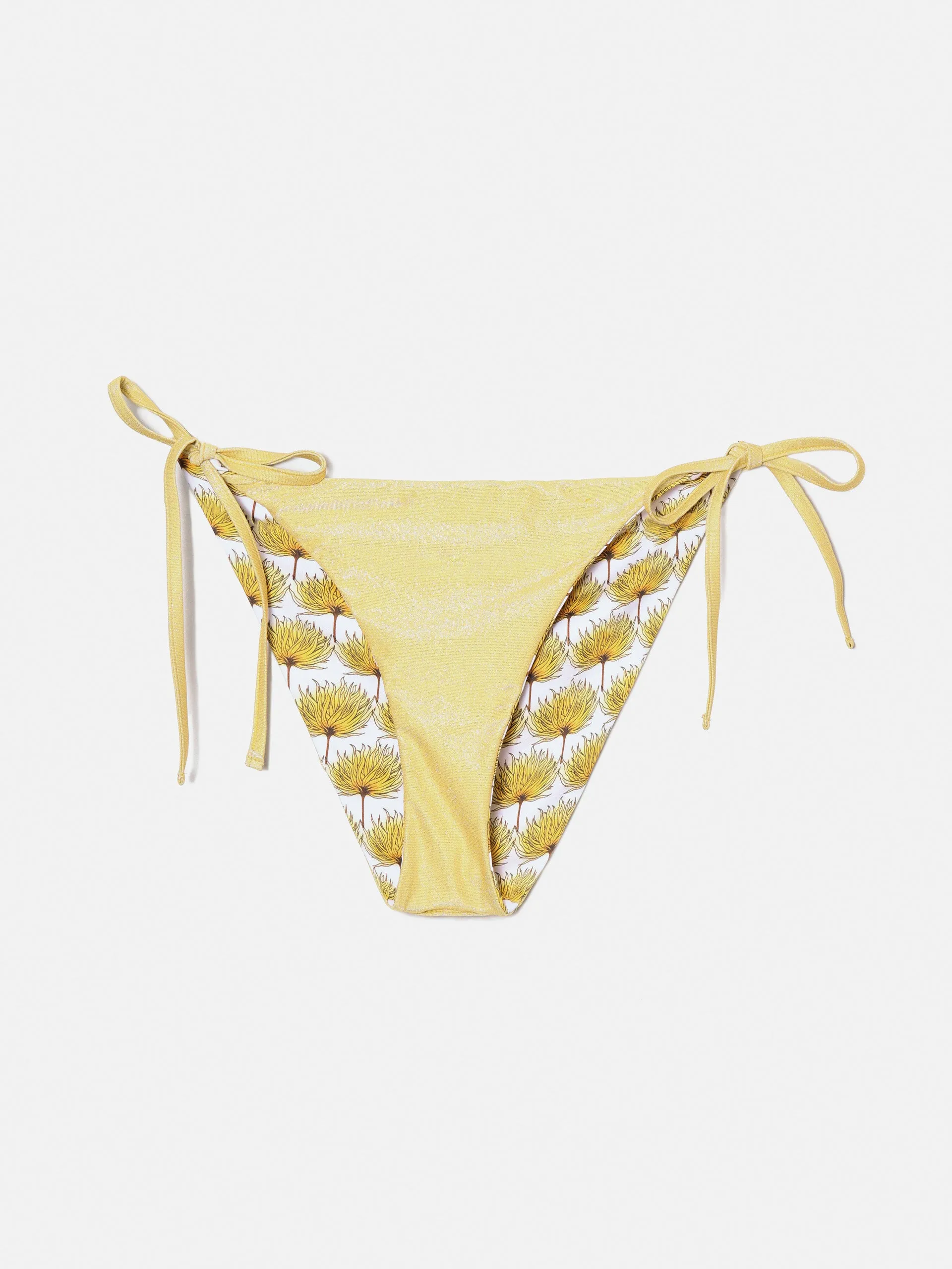 Braguita bikini reversible estampado amarillo