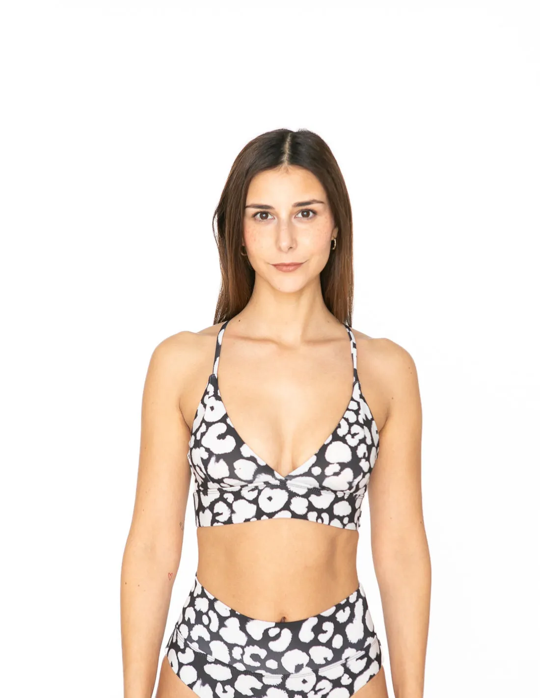 BRAGUITA BIKINI SLITE LEOPARD BLACK DEDICATED