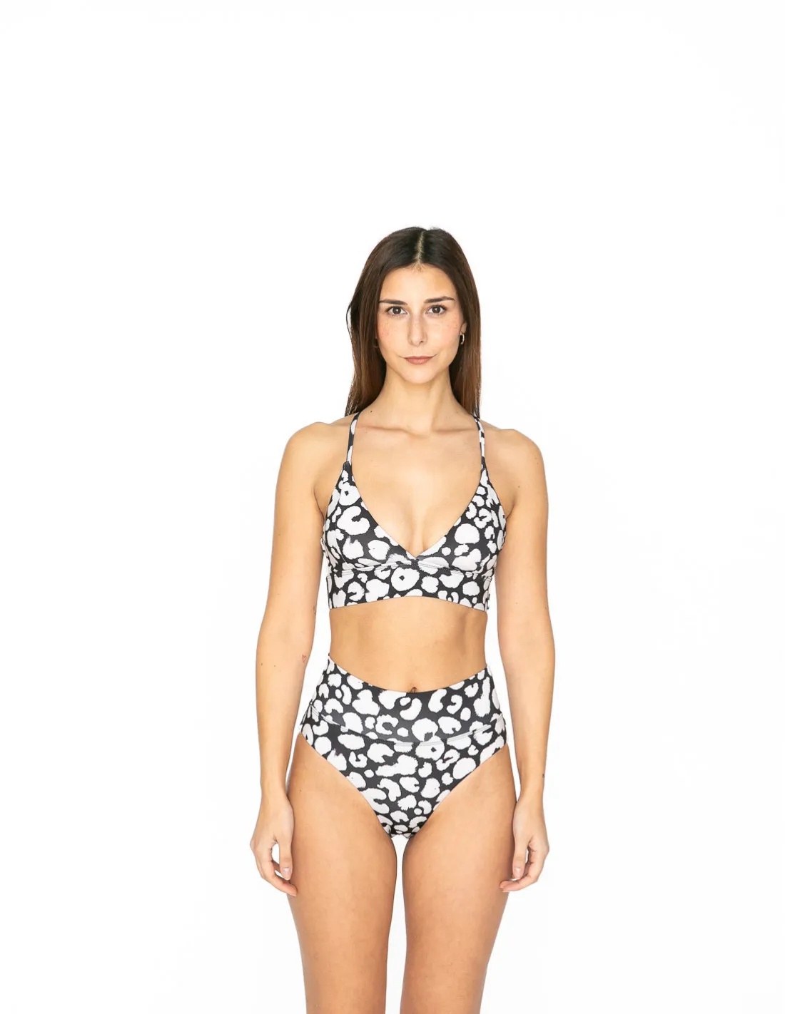 BRAGUITA BIKINI SLITE LEOPARD BLACK DEDICATED