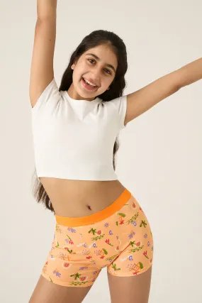 Braguita menstrual adolescente hipster boyshort algodón orgánico Summer Haze Orange absorción maxi