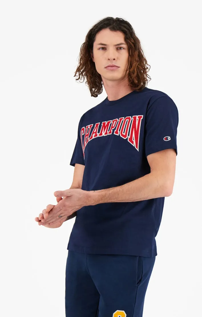 Camiseta CHAMPION Hombre manga corta Cuello redondo COLLEGIATE LOGO T-SHIRT Navy Ref. 215750 Azul marino logo pecho