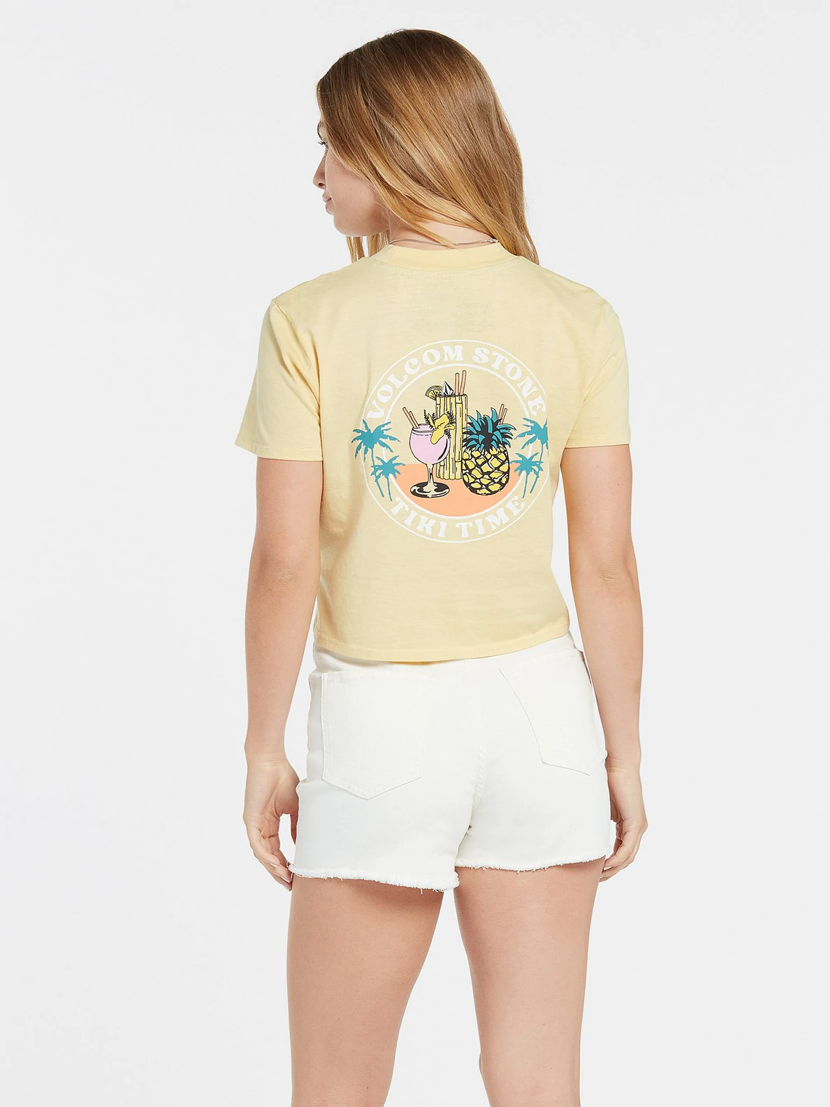 Camiseta corta VOLCOM Mujer manga corta bolsillo POCKET DIAL – WHEAT Ref. B3512201_WHE beig