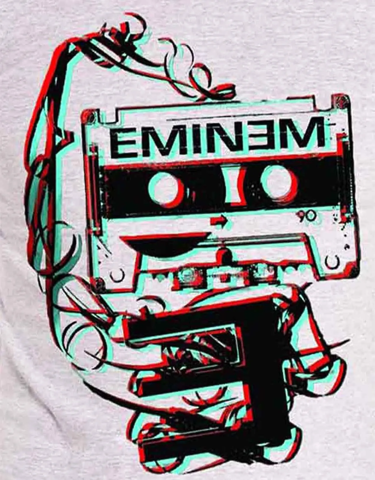 Camiseta Eminem cinta Slim Shady banda Retro Logo oficial Mens nueva gris