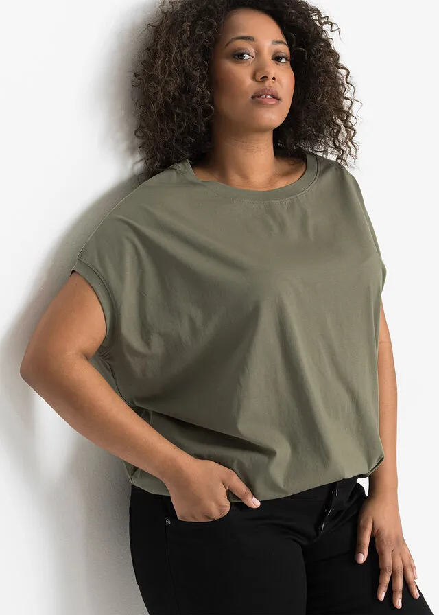 Camiseta larga oversize Verde oliva