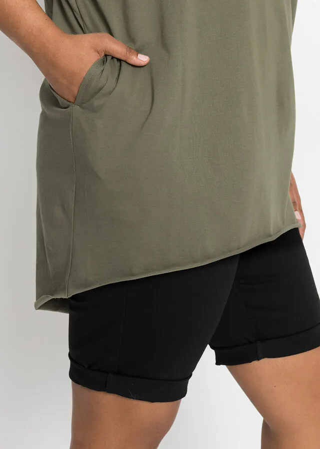 Camiseta larga oversize Verde oliva