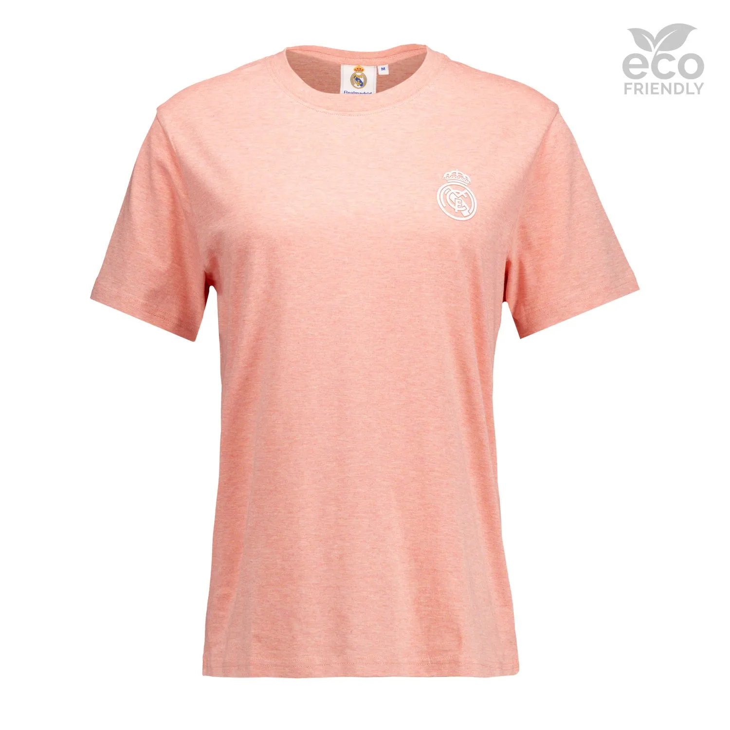 Camiseta Mujer ECO Essentials Real Madrid Escudo Monocolor Rosa