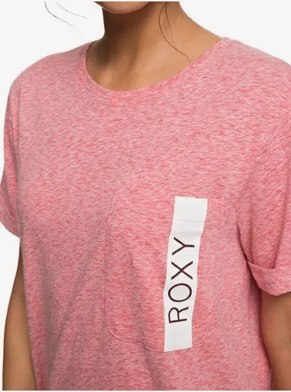 Camiseta Mujer ROXY manga corta con bolsillo Miss Military B Ref. ERJZT04326 rosa palo