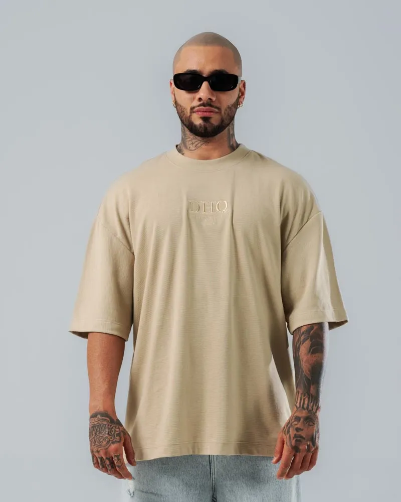 Camiseta Para Hombre Oversize Caqui DHQ