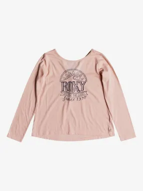 Camiseta ROXY niña manga larga Skinny Love Lights PEACH WHIP (mek0) Ref. ERGZT03333 rosa pastel logo grande pecho