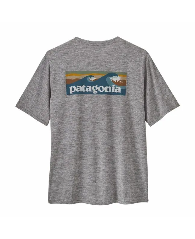 Camiseta técnica Patagonia M's Capilene Cool Daily Graphic Waters Boardshort Logo Gris