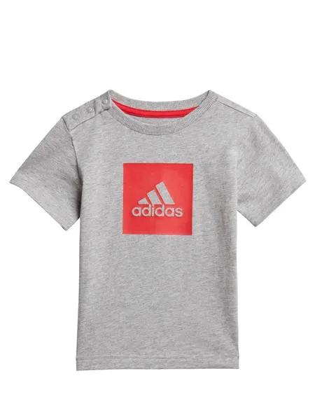 conjunto adidas gris/rojo bebe