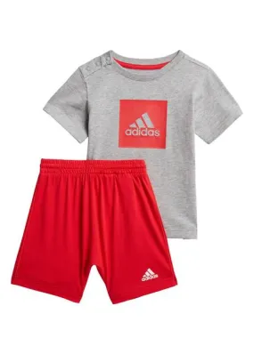 conjunto adidas gris/rojo bebe