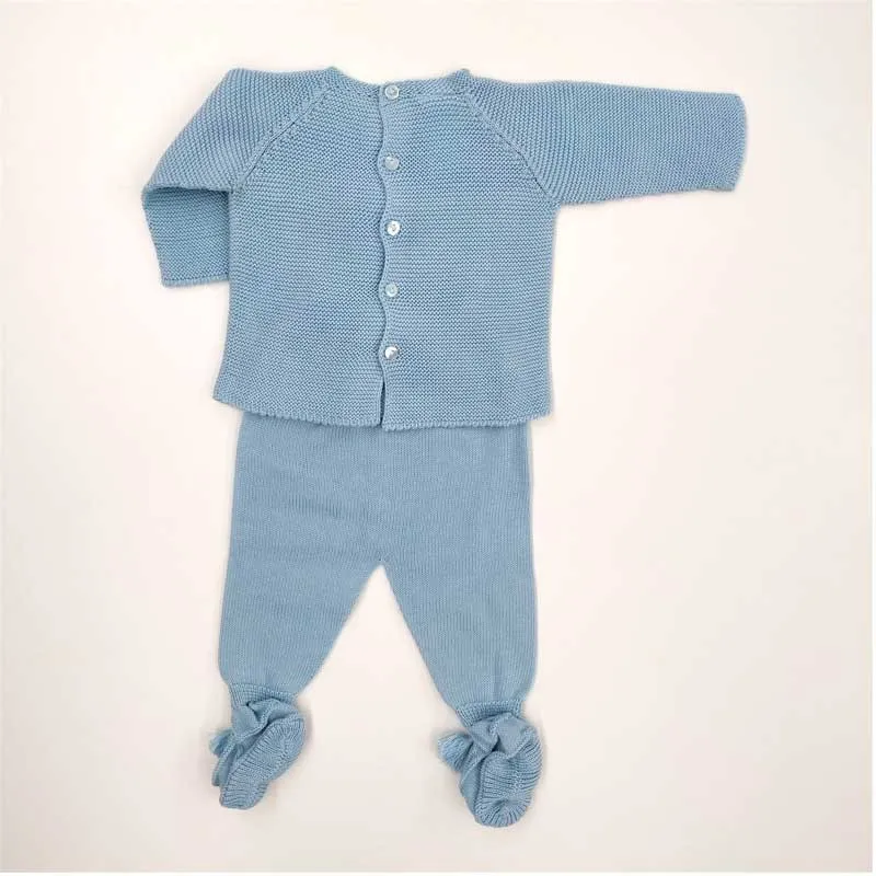 Conjunto Bebé de Jersey y Polaina Azul Solita