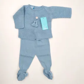 Conjunto Bebé de Jersey y Polaina Azul Solita