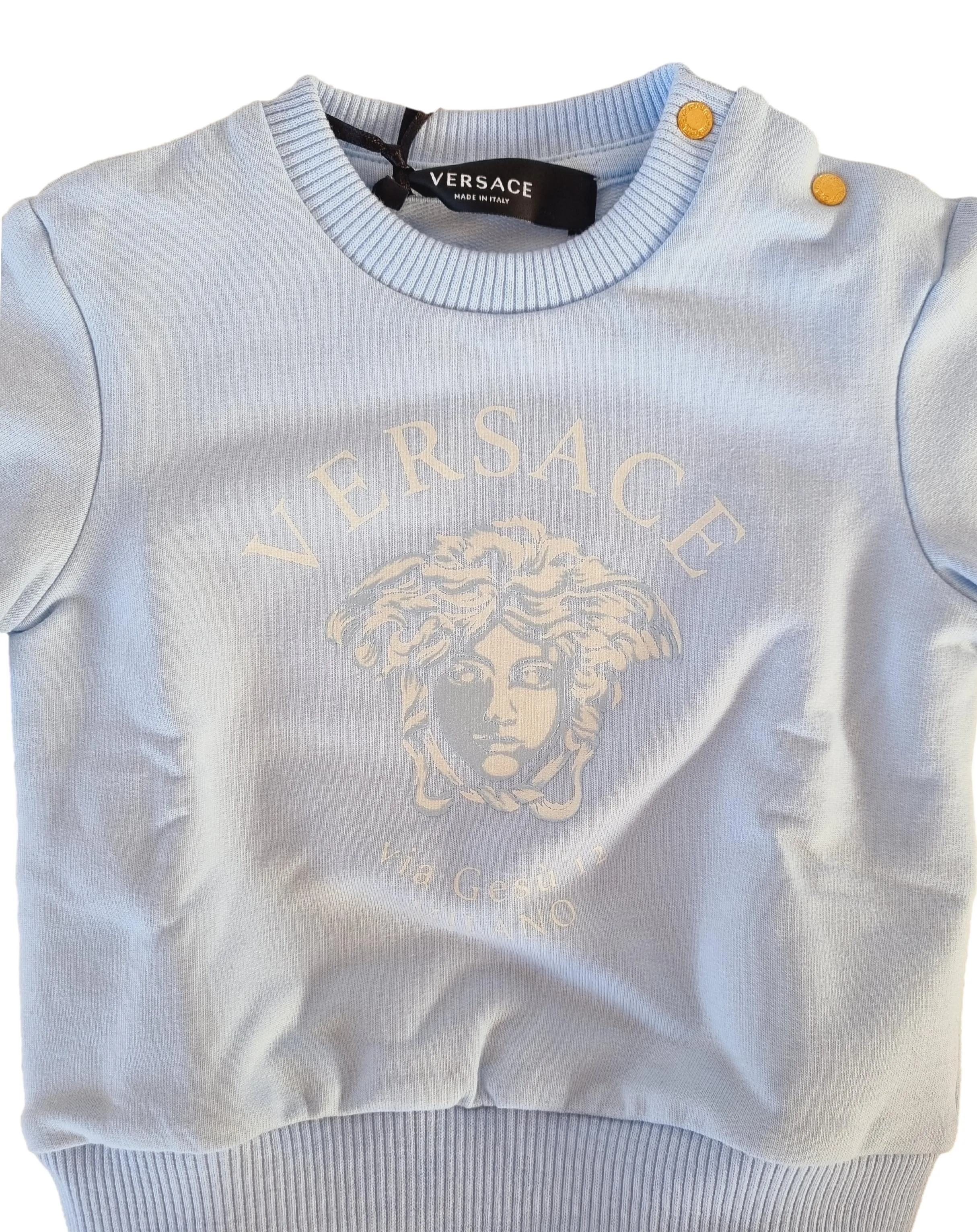 Conjunto chándal VERSACE coordinado sudadera + pantalón bebé niño 3-6 meses azul