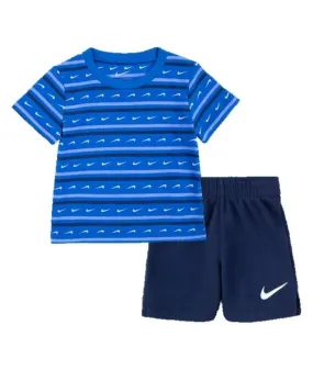 Conjunto Corto Nike Swoosh Azul Niño