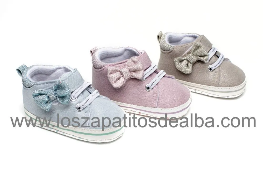 Deportivas Bebé Celeste Lazo Sin Suela