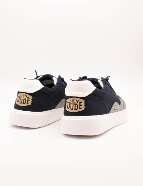 Deportivo Hey Dude Hudson Canvas Navy-Grey de Hombre