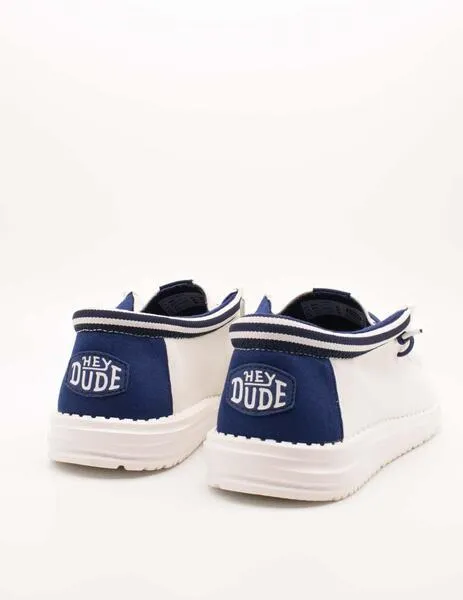 Deportivo Hey Dude Wally Letterman White-Blue de Hombre