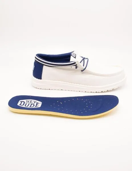 Deportivo Hey Dude Wally Letterman White-Blue de Hombre