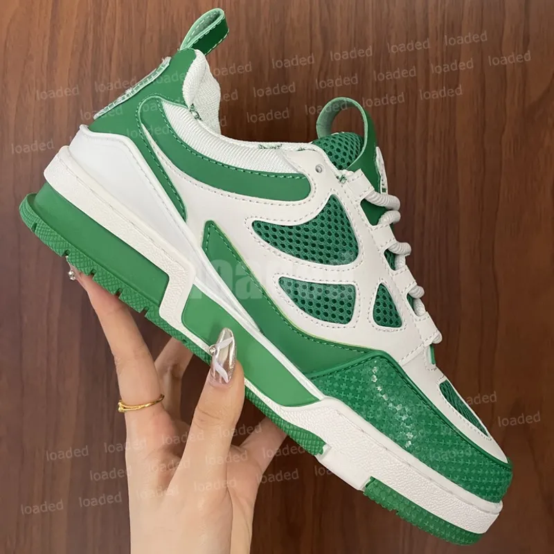 diseñador patinaje para patinaje zapatillas zapatillas zapatillas de deporte escasual lienzo de mezclilla cuero blanco verde roj