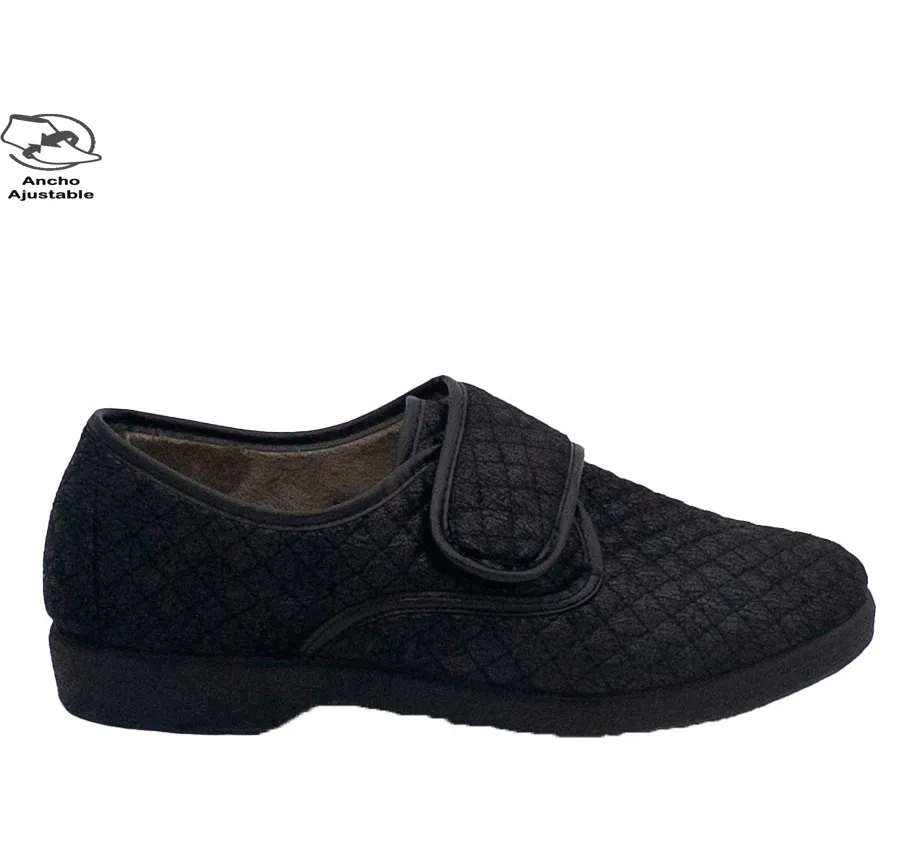 DOCTOR CUTILLAS 573 VELCRO ZAPATO MUY CÓMODO PARA MUJER GUATEADO NEGRO 24185