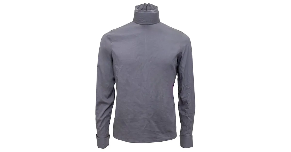 Helmut Lang Top con cuello alto Gris 