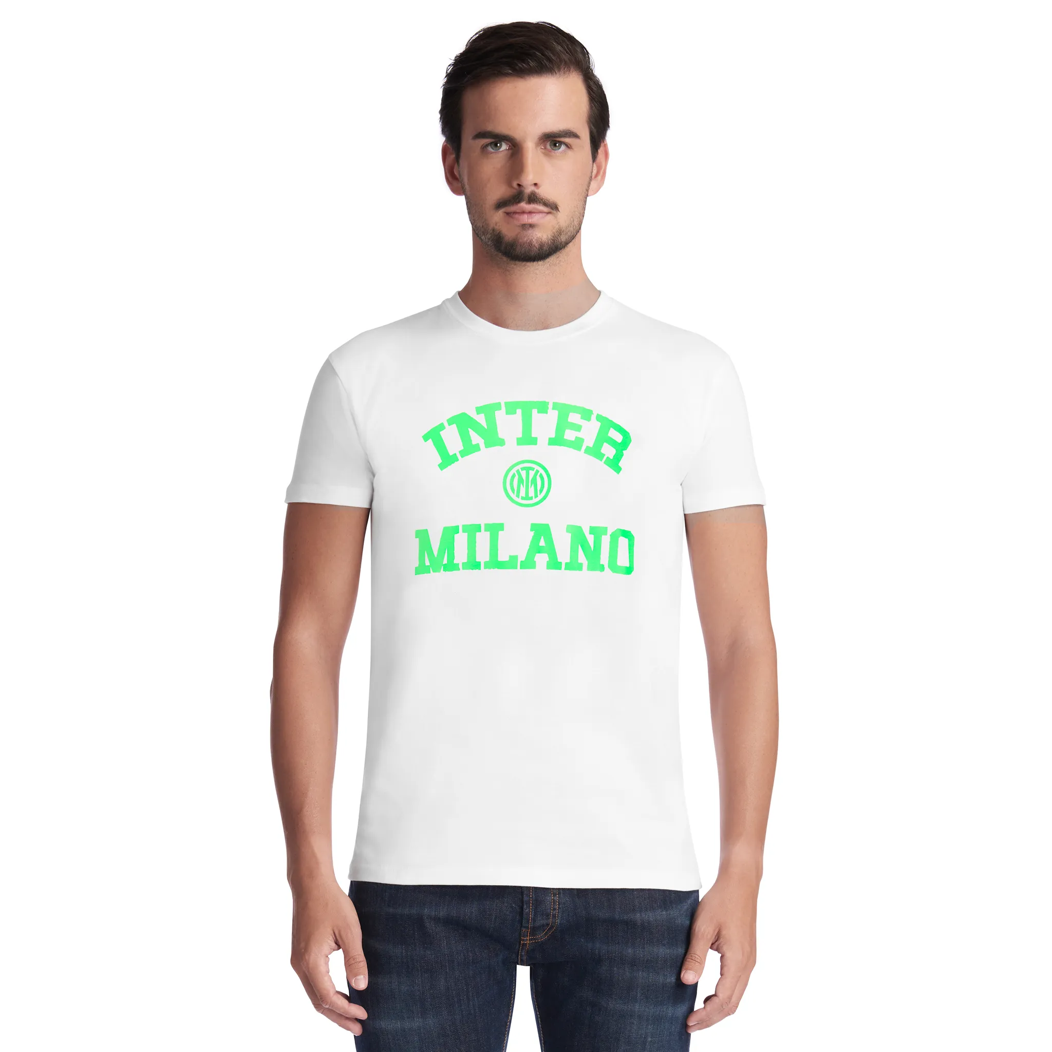 IM CAMISETA COLLEGE BLANCO FLUO