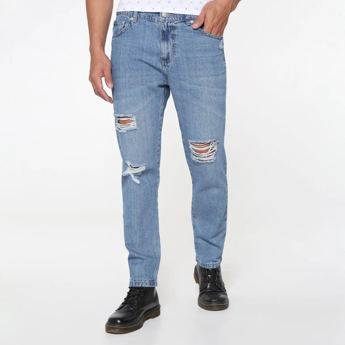 Jean Para Hombre Regular Azul Medio