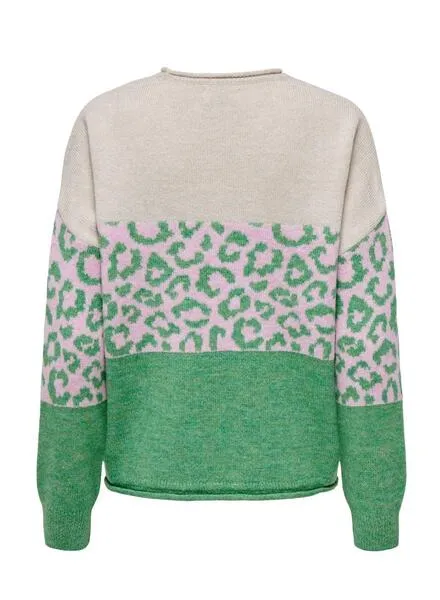 Jersey Only Jade Amimal Print Verde Para Mujer