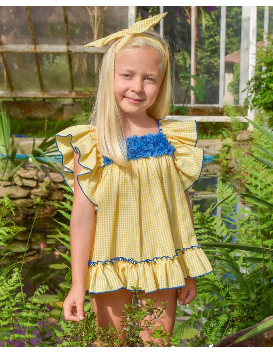Jesusito Vichy Amarillo Lolittos Moda Infantil Colección Sol