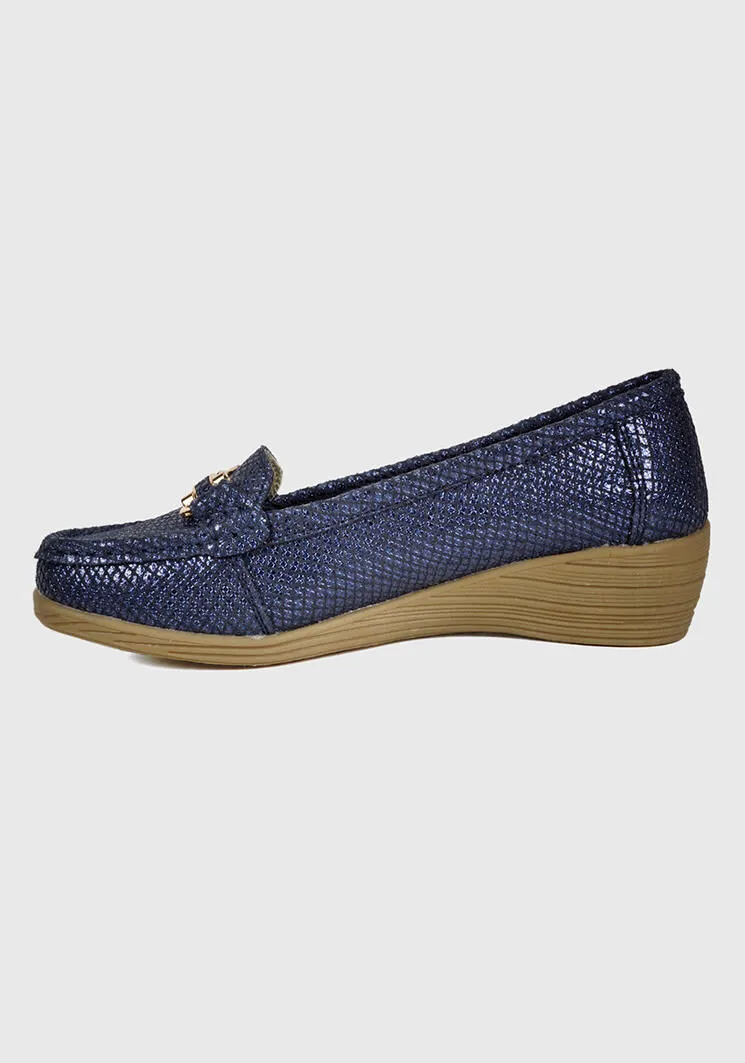 Mocasín Cuero Aruba Azul