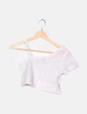 NoName Top blanco bordados